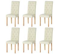 Liink1Ga Chaise Beige de Cuisine Lot de 6 Chaises Salle Manger Bois, Chaise Salle a Manger Lin Beige Lot de 6 Chaisse pour Le Salon/Restaurant/Café/Bureau, 98 CM de Haut, Bois Jambe épaisse de 3 CM