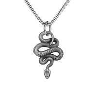 Liitata Collier pendentif serpent Collier rétro serpent rock gothique punk hip hop pour hommes