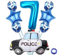 Liitata Kit de ballons en aluminium pour fête d'anniversaire de police - Bleu - Grand ballon en aluminium - Pour garçon - Décoration de fête à thème