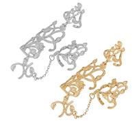 Liitata Lot de 2 bagues de doigt creuses pour femme et fille - Pour anniversaire, rendez-vous galant, fête d'Halloween - Doré et argenté