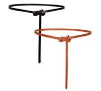 Liitata Lot de 2 ceintures sans boucle pour femme - Ceinture réglable - Fine - En cuir synthétique - Noué - Pour robe, pull, manteau - Noir et marron