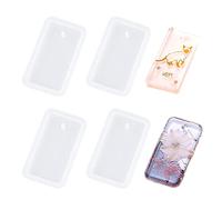 Liitata Lot de 4 moules rectangulaires en silicone pour porte-clés en résine époxy avec trou pour loisirs créatifs, décoration, Silicone