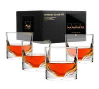 LIITON Grand Canyon Crystal Bourbon Whisky Glasses Coffret cadeau de 4, verre à cocktail à l'ancienne congelable, cadeau de luxe pour homme, 10 oz
