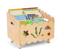 Liitrton Bibliothèque Montessori en bois pour chambres d'enfants, tout-petits avec 3 séparateurs réglables, bibliothèque pour petit enfant pour rangement de livres et jouets (bois)
