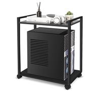 Liitrton Tour d'ordinateur à 2 niveaux avec roues verrouillables Support CPU sous le bureau et la maison (L)