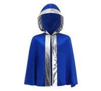 LiiYii Costume De Boxe Enfant Garçon Tenue D Entraînement De Boxeur Kick-thai Muay Thai Mma Kickboxing Kickboxer Déguisements Fantaisie Bleu Argent 5-6 ans