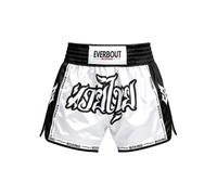 LiiYii Enfants Short De Kickboxing Boxe Thai Enfant Garcon Ans Taille Large Blanc 11-12 Ans