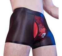 LiiYii Homme Thong Sissy Poche String Tanga Short Hot Pants G String Brillant Et Luisant À l'huile Crossdresser Pyjama Culotte Date Nuit Type A Rouge Taille Unique