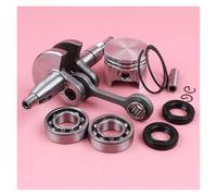 LiiZZi Vilebrequin 37 mm, Piston 8 mm, axe adapté for MS170 017 MS 170, Anneau, circlip, roulement de manivelle, kit de Joint d'huile, pièce de Rechange for tronçonneuse