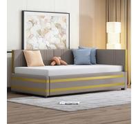LIJBDDM Canapé-lit rembourré 90 * 200 lit Multifonctionnel avec sommier à Lattes Tissu Velours Doux pour la Peau (Dark Gray + Upholstered + 90cm*200cm)