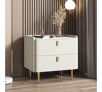 LIJBDDM Table de chevet minimaliste en bois massif, 2 tiroirs, 40 x 40 x 47 cm, couleur B, pour chambre à coucher, bureau et décoration