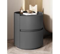 LIJBDDM Table de chevet ronde, table de chevet en cuir, table de chevet, rangement de table de chevet, table de chevet, tiroir de salon, table de chevet (couleur : gris, taille : 40 x 40 x 50 cm)