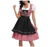 LIJCC Oktoberfest Robe de soirée de serveuse allemande bavarois bières wench carnaval Oktoberfest Costume d'Halloween, Noir , XL