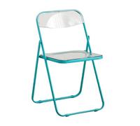 LIJCHGAO 55cm D x 46cm L x 77cm H Chaises Pliante Acrylique Transparent Tabourets Pliables de Bar d'Extérieur PC Plastic Foldable Stool for Gardening Kitchen Shop Cafe(Lake Blue)