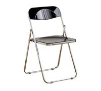 LIJCHGAO 55cm D x 46cm L x 77cm H Chaises Pliante Acrylique Transparent Tabourets Pliables de Bar d'Extérieur PC Plastic Foldable Stool for Gardening Kitchen Shop Cafe(Black)