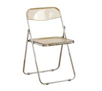 LIJCHGAO 55cm D x 46cm L x 77cm H Chaises Pliante Acrylique Transparent Tabourets Pliables de Bar d'Extérieur PC Plastic Foldable Stool for Gardening Kitchen Shop Cafe(Amber)