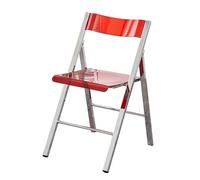 LIJCHGAO Chaise De Jardin Siège De Salon Chaise Pliable Empilable en Cristal Chaise Pliante Moderne en Acrylique Transparent pour Salle à Manger Bureau Activités de conférence(Red)