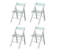 LIJCHGAO Chaise De Jardin Siège De Salon Lot de 4 Tabouret Pliable en Acrylique Transparent Chaise Transparente Vanité pour Salle à Manger Salon Jardin(Green)