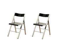 LIJCHGAO Chaise Pliante Moderne en Acrylique Transparent Chaises De Salle À Manger Transparent Tabouret de Salle à Manger Pliantes pour Salle à Manger Salon Jardin Lot de 2(Black)
