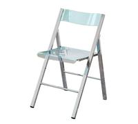 LIJCHGAO Chaise Transparente pour Vanité Chaise Pliante en Acrylique Tabouret Portable Pliable pour Salon Convient pour Salle à Manger Salon sans Assemblage(Green)