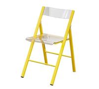 LIJCHGAO Chaise Transparente pour Vanité Tabouret Portable Pliable pour Salon Chaise Pliable Empilable en Cristal pour Salle à Manger Bureau Activités de conférence(Yellow)