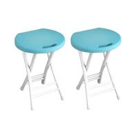 LIJCHGAO Lot de 2 Tabourets de Bar Tabouret Pliant Tabourets de Bar d'Extérieur Portables pour pour Cuisine Bar événem 28cm D x 24cm W x 48cm H(Lake Blue)