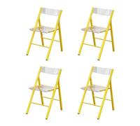 LIJCHGAO Lot de 4 Chaise De Jardin Siège De Salon Chaise Pliante Moderne en Acrylique Transparent pour Salle à Manger Bureau Activités de conférence(Yellow)