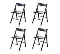LIJCHGAO Tabouret Portable Pliable pour Salon Chaise Pliante Moderne en Acrylique Transparent Tabouret Pliable Empilable en Cristal Lot de 4 pour Salle à Manger Salon Jardin(Black)