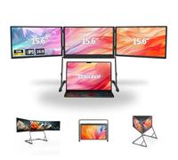 LIJGLECO Extension d'écran d'ordinateur Portable, 15,6 Pouces FHD 1080p IPS, Portable, Pliable, Triple Moniteur, rallonge de Moniteur d'ordinateur Portable, HDMI/USB-C Plug n Play pour Windows, Mac