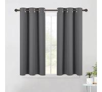 LIJIAO Douceur D'Intérieur, Rideau à Oeillets 60 x 65 cm Thermique Isolant Anti Froid Chaleur Rideau Occultant Thermiques Installation Facile pour Salon Chambre, Gris Foncé