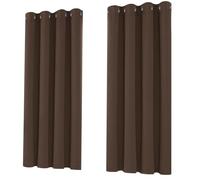 LIJIAO Douceur D'Intérieur, Rideau à Oeillets 90 x 70 cm Isolant Anti Froid 100% Lumiere Bloquer Anti Chaleur Rideau Occultant Thermiques Installation Facile pour Maison Chambre, Marron