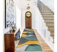 LIJIAO Lavable Tapis de Couloir 70 x 130 cm Lavable & Antistatique Tapis de Passage Tapis Couloir Long avec Support antidérapant pour Salon Couloir, H