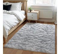 LIJIAO Tapis Chambre Shaggy 115 x 60 cm Antidérapant, Extra Large, Moelleux et Moderne Tapis Moelleux Lavable en Machine pour Chambre à Coucher, Gris Clair