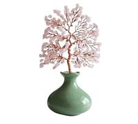 Lijiaxiuyc-101 Bonsaï en Cristal Arbre à Argent en Pierres précieuses avec Petit Vase céramique, Ornements for la Maison et Le Bureau, Arbre Porte-Bonheur Cristal Décor de Table(Pink)