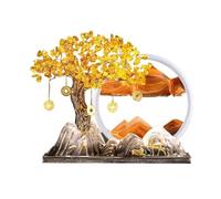 Lijiaxiuyc-101 Bonsaï en Cristal Arbre Porte-Bonheur en Cristal for Salon, Arbre à Argent Citrine, décoration d'ouverture de Bureau Domicile Décor de Table(Orange)