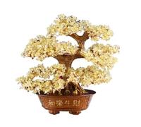 Lijiaxiuyc-101 Bonsaï en Cristal Bonsaï d'arbre en Cristal d'harmonie et de prospérité, Ornement d'équilibre Feng Shui for la Maison Décor de Table(Beige)