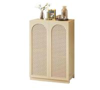 Lijiaxiuyc-101 Buffet Cuisine Buffet de Cuisine Style rétro, Meuble Rangement for Salon, sur Pied en rotin à Double Porte(Blanc)