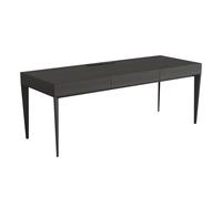 Lijiaxiuyc-101 Bureau d'ordinateur Bureau en Bois Massif Couleur fumée, Table de Bureau Moderne for Espace Travail ou d'étude avec tiroirs et Station Charge(L)