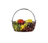 Lijiaxiuyc-101 Étagère à fruits Corbeille à fruits, corbeille en fer avec poignée, et légumes for conserver les aliments Cuisine(Noir)