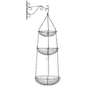 Lijiaxiuyc-101 Étagère à fruits Panier suspendu à chaîne métallique 3 niveaux, organisateur d'aliments et de plantes fruits, rangement cuisine, panier en fer forgé for la Cuisine