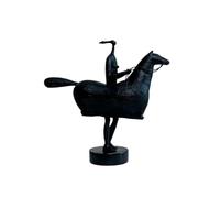 Lijiaxiuyc-101 Sculpture de Table Sculpture Abstraite de Cheval et Cavalier, Statue d'art Moderne en métal avec Base, Figurine décoration contemporaine for la Maison
