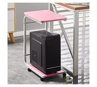 Lijiaxiuyc-101 Support d'imprimante à 2 Niveaux avec roulettes, étagère Mobile for Bureau et Maison, Support CPU, Chariot, Table Debout for Ordinateur Portable Support imprimante(Pink)