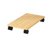 Lijiaxiuyc-101 Support pc sous Bureau Support de processeur Mobile, Support de Tour PC en Bois avec 4 Roues, Chariot PC sous Le Bureau adapté à la Plupart des pc(Natural)