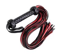 LiJingR Pagaie en cuir avec manche en bois antidérapant, pour chevaux, vide 76,2 cm, noir