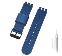 Lijinlan Bracelet de montre de rechange en nylon doux tissé pour Swatch 17 mm, 19 mm, 20 mm, bracelet élégant pour Swatch Watch Series Accessoires, 17mm Lug, Nylon, Pas de gemme