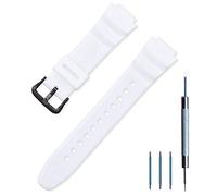 LIJINLAN Bracelet de montre de rechange en résine pour homme Casio AE-1000W AE-1200 AE-1300 AEQ-110W AQ-S800W MRW-200H SGW-300H SGW-400H W-216H W-218H W-735H (Blanc)