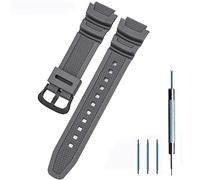 LIJINLAN Bracelet de montre de rechange en résine pour homme Casio AE-1000W AE-1200 AE-1300 AEQ-110W AQ-S800W MRW-200H SGW-300H SGW-400H W-216H W-218H W-735H (gris)