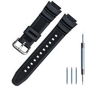 LIJINLAN Bracelet de montre de rechange en résine pour homme Casio AE-1000W AE-1200 AE-1300 AEQ-110W AQ-S800W MRW-200H SGW-300H SGW-400H W-216H W-218H W-735H (noir)