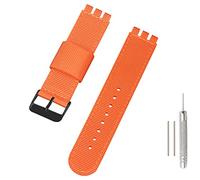 LIJINLAN Bracelet de rechange en nylon pour montre Swatch 17 mm, 19 mm, 20 mm, bracelet de sport élégant en nylon tissé doux pour accessoires de série Swatch Watch (corne de 20 mm, orange)