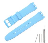 Lijinlan Bracelet de rechange en silicone étanche pour Swatch 17 mm, 19 mm, 20 mm, bleu clair